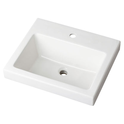 Gerber G0013822 Wicker Park Countertop Lavatory 21"x18" Rectangle Single Hole White - White