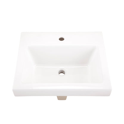 Gerber G0013822 Wicker Park Countertop Lavatory 21"x18" Rectangle Single Hole White - White