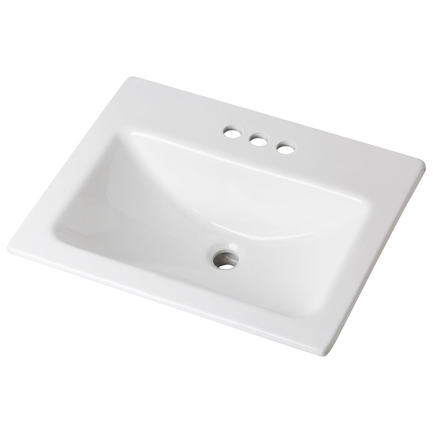 Gerber G0013894 Wicker Park Countertop Lavatory 20-7/8"x17-3/4" Rectangle with U-Shaped Basin - Low-Profile - 4"CC White - White