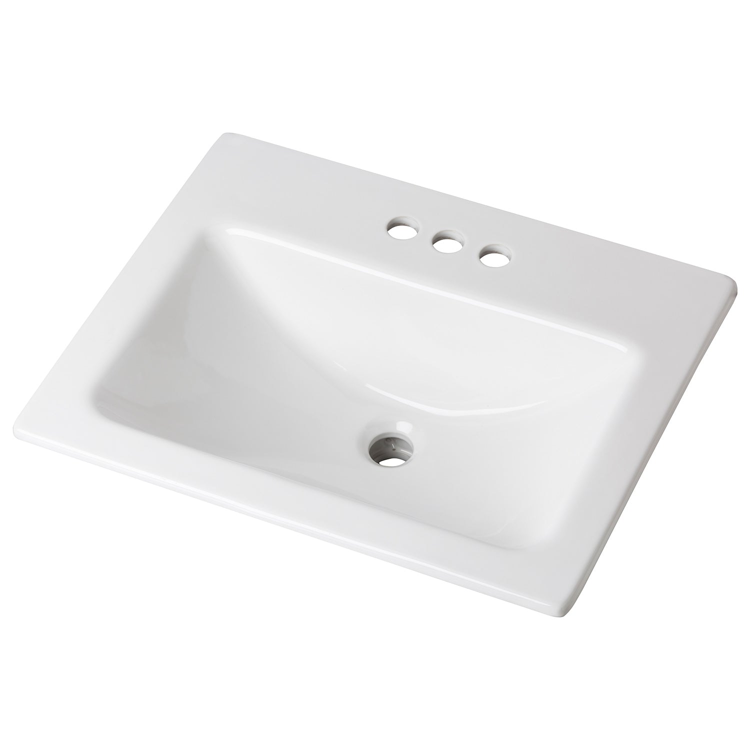 Gerber G0013894 Wicker Park Countertop Lavatory 20-7/8"x17-3/4" Rectangle with U-Shaped Basin - Low-Profile - 4"CC White - White