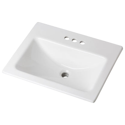 Gerber G0013894 Wicker Park Countertop Lavatory 20-7/8"x17-3/4" Rectangle with U-Shaped Basin - Low-Profile - 4"CC White - White