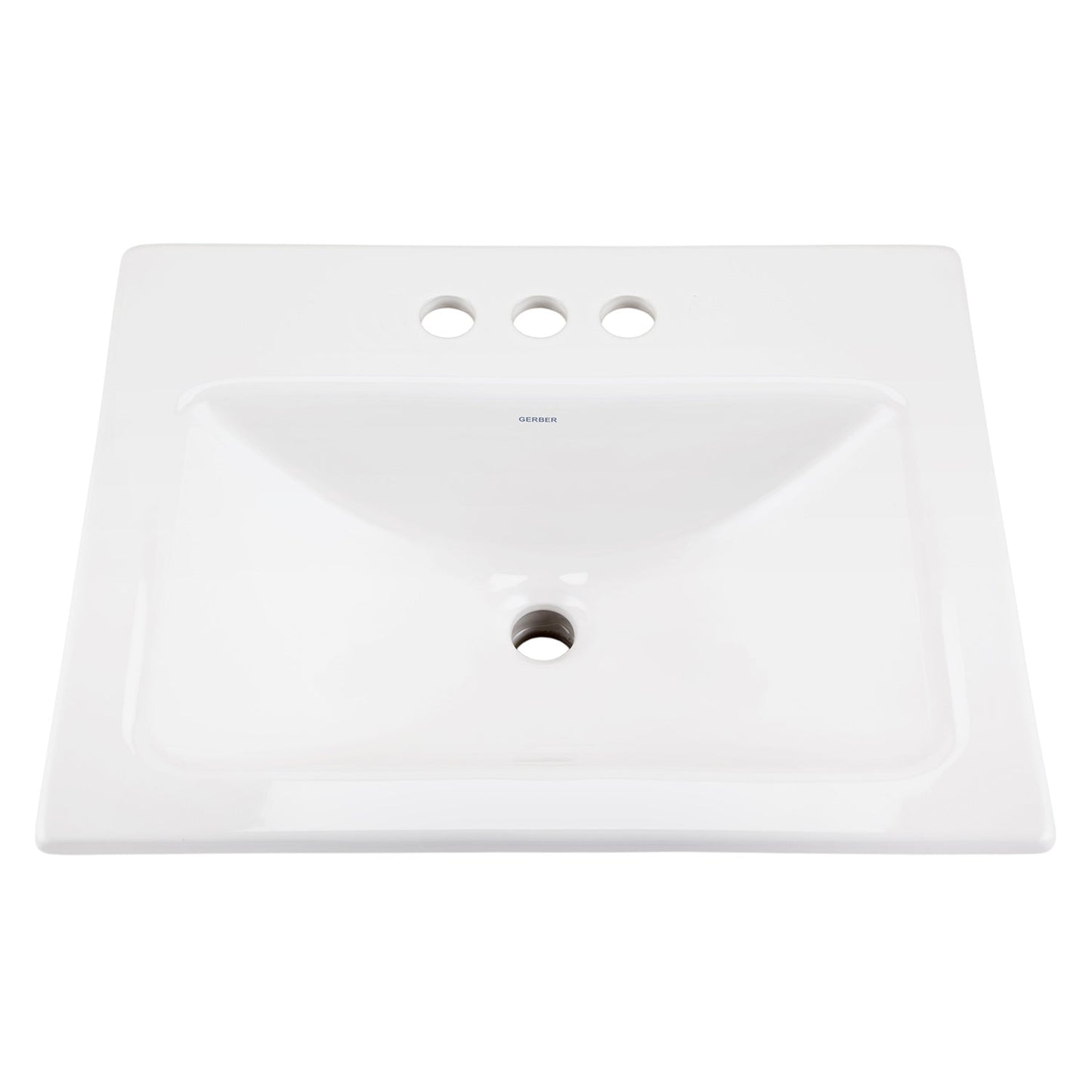 Gerber G0013894 Wicker Park Countertop Lavatory 20-7/8"x17-3/4" Rectangle with U-Shaped Basin - Low-Profile - 4"CC White - White