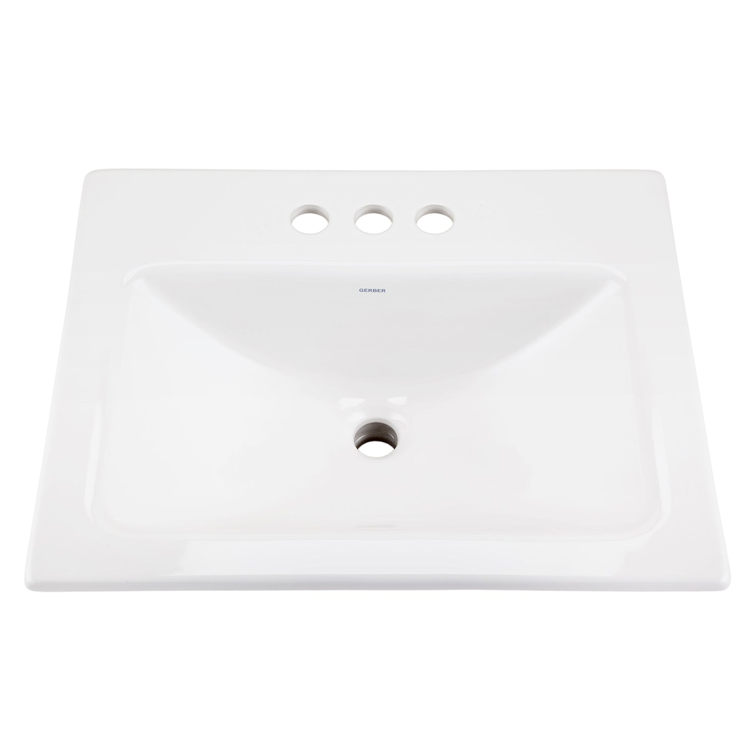 Gerber G0013894 Wicker Park Countertop Lavatory 20-7/8"x17-3/4" Rectangle with U-Shaped Basin - Low-Profile - 4"CC White - White