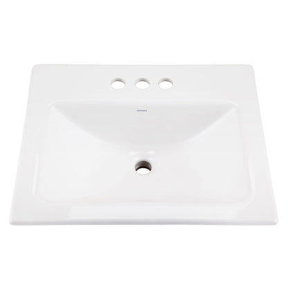 Gerber G0013894 Wicker Park Countertop Lavatory 20-7/8"x17-3/4" Rectangle with U-Shaped Basin - Low-Profile - 4"CC White - White