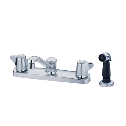 Gerber G0042215 Maxwell 2H Kitchen Faucet w/ Metal Handles Spray & 8" D-Tube Spout 1.75gpm Aeration/2.2gpm Spray Chrome - Chrome
