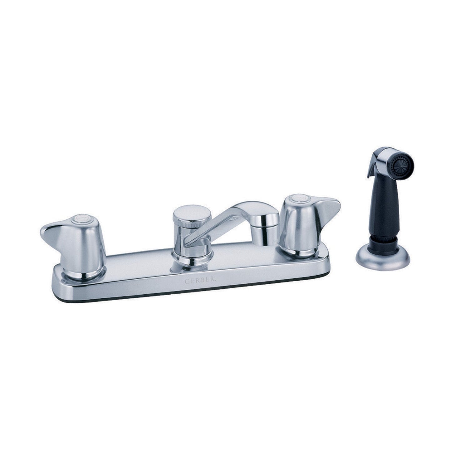 Gerber G0042215 Maxwell 2H Kitchen Faucet w/ Metal Handles Spray & 8" D-Tube Spout 1.75gpm Aeration/2.2gpm Spray Chrome - Chrome