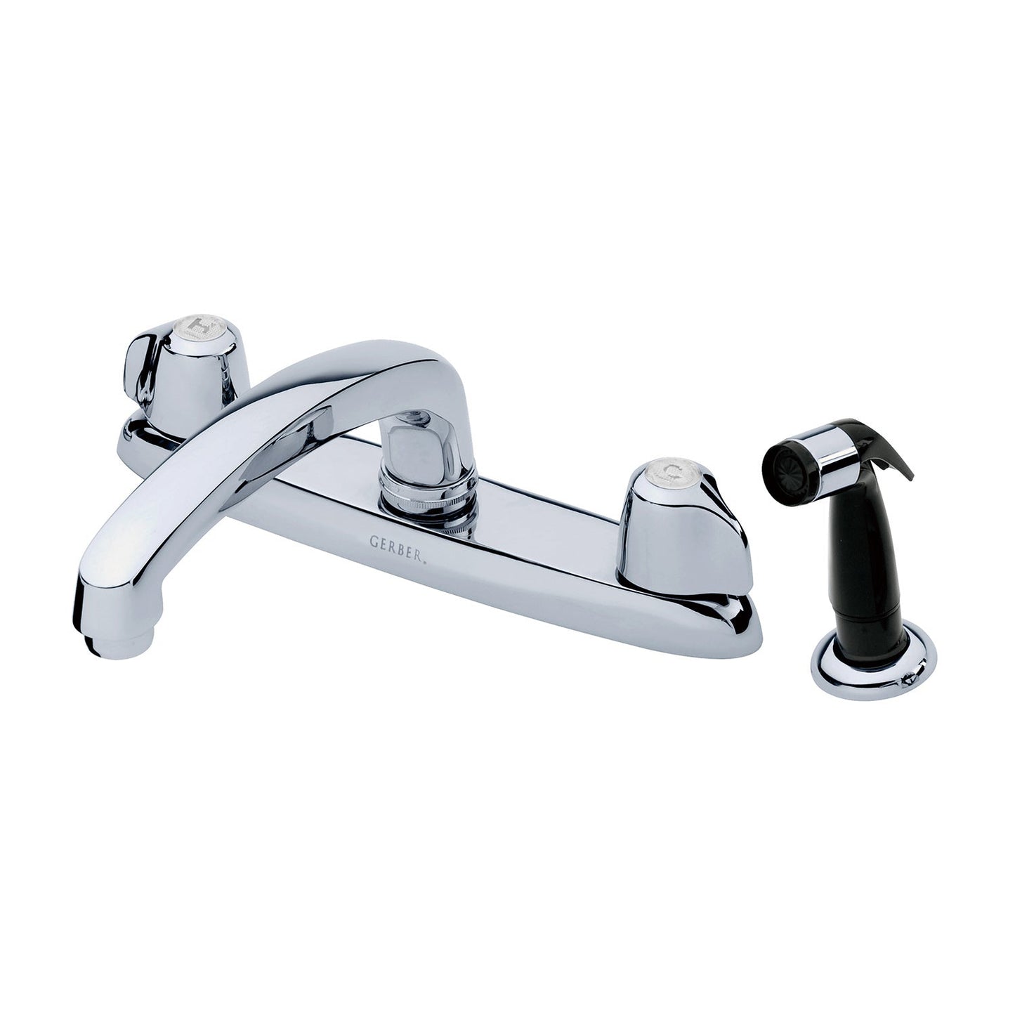 Gerber G0042216 Gerber Classics 2H Kitchen Faucet Deck Plate Mounted w/ Spray 1.75gpm Chrome - Chrome