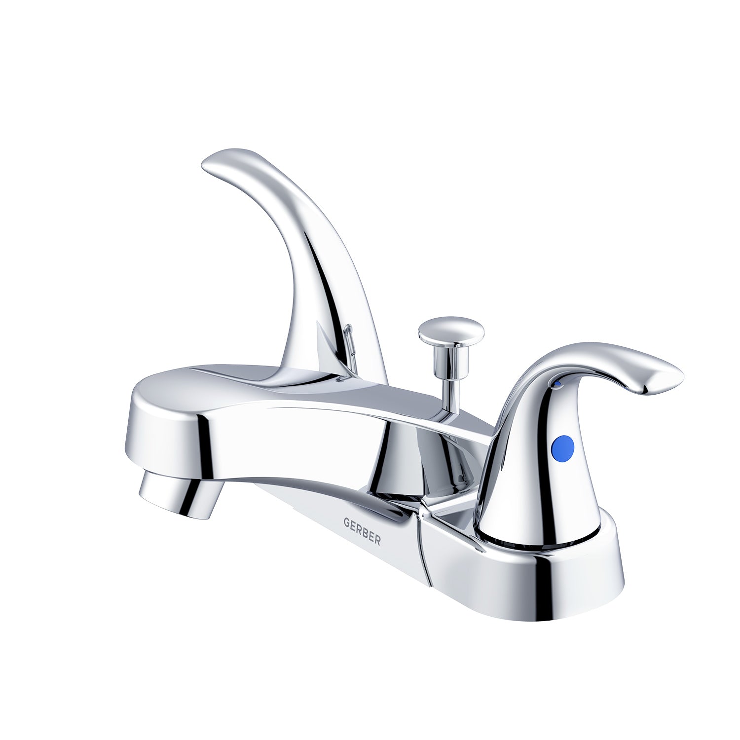 Gerber G0043165W Maxwell SE 2H Centerset Lavatory Faucet w/ Metal Lever Handles & Metal Pop-Up Drain 1.2gpm Chrome - Chrome