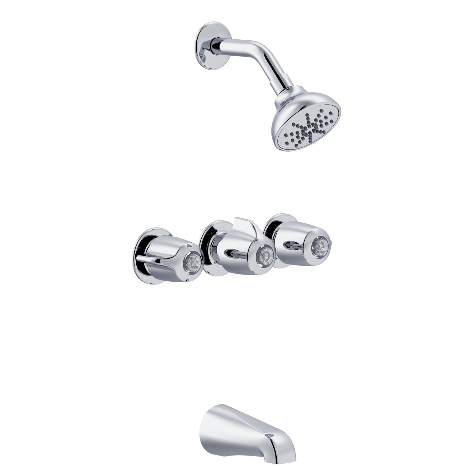 Gerber G004803083 Gerber Classics Three Handle Sliding Sleeve Escutcheon Tub & Shower Fitting with IPS/Sweat Connections & Threaded Spout 1.75gpm Chrome - Chrome