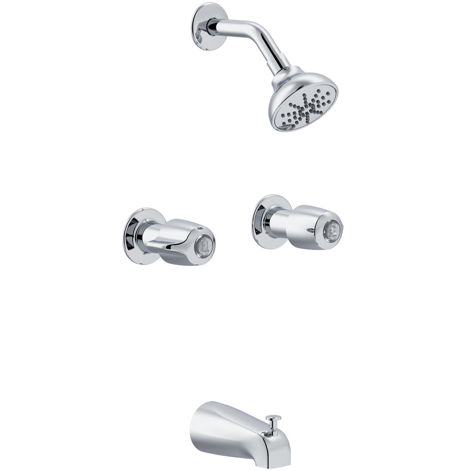 Gerber G0048720 Gerber Classics Two Handle Threaded Escutcheon Tub & Shower Fitting with IPS/Sweat Connections 1.75gpm Chrome - Chrome