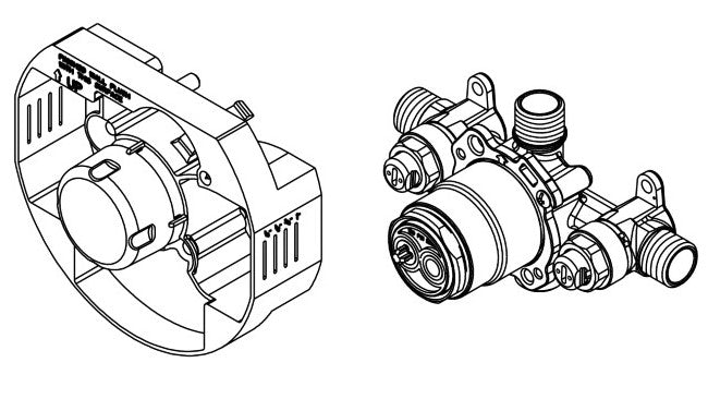 Gerber G00GS505S Treysta Tub & Shower Valve- Horizontal Inputs WITH Stops- IPS/Sweat - Rough Brass