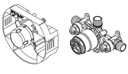 Gerber G00GS505S Treysta Tub & Shower Valve- Horizontal Inputs WITH Stops- IPS/Sweat - Rough Brass