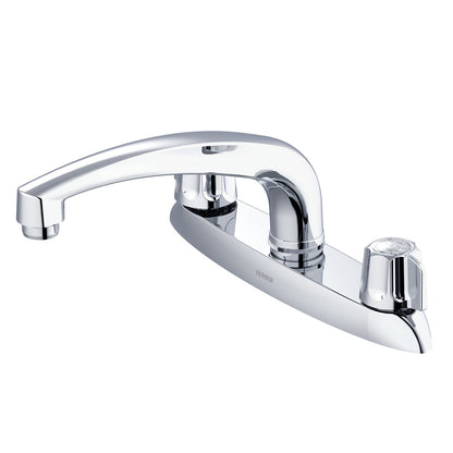 Gerber G0742116 Gerber Classics 2H Kitchen Faucet Deck Plate Mounted w/out Spray & w/ Metal Fluted Handles 1.75gpm Chrome - Chrome