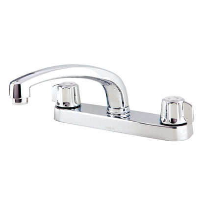 Gerber G0742416 Gerber Classics 2H Kitchen Faucet Deck Plate Mounted w/out Spray & w/ Metal Fluted Handles 1.75gpm Chrome. Compression cartridge - Chrome
