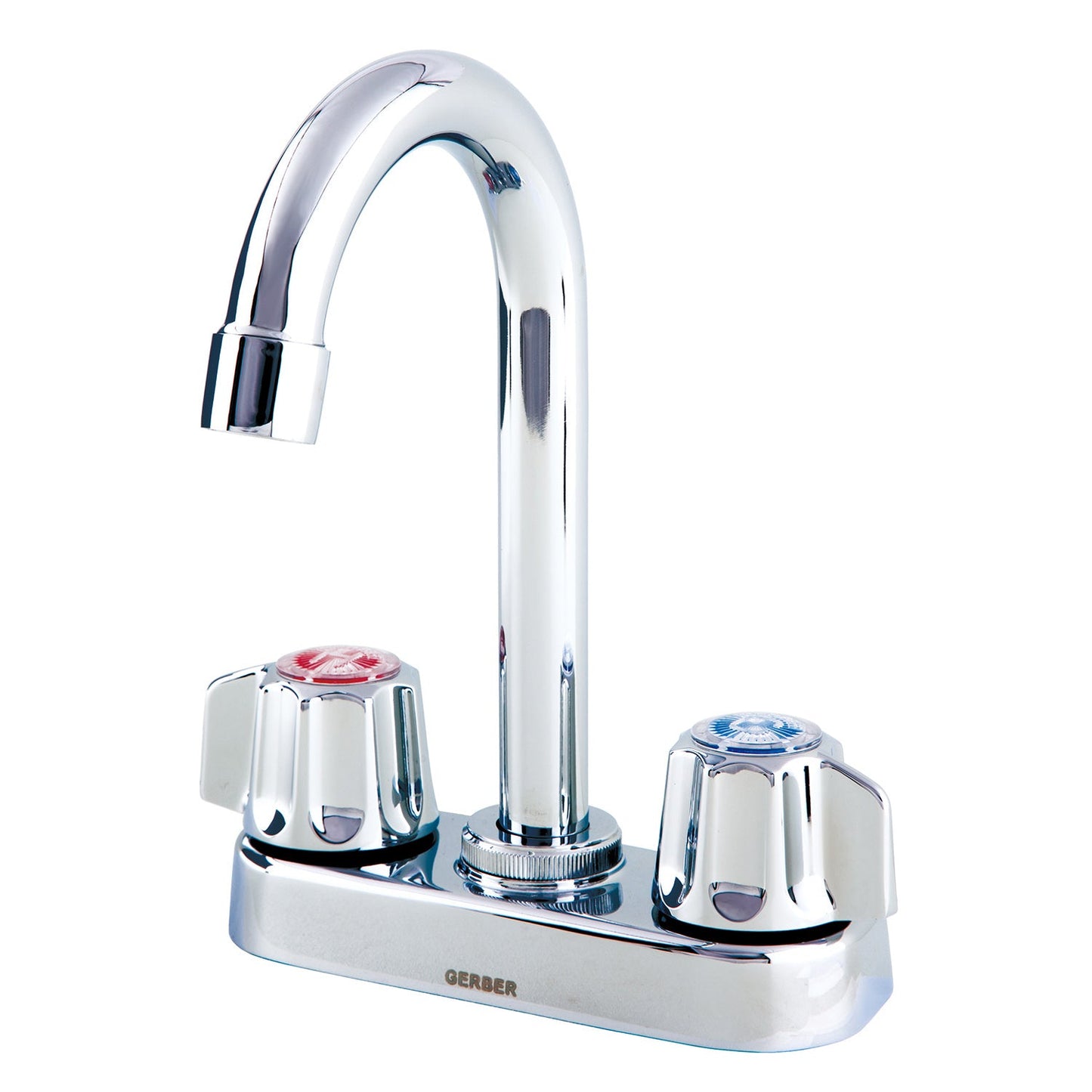 Gerber G0749251 Gerber Classics 2H Bar Faucet w/ Metal Fluted Handles 1.75gpm Chrome - Chrome