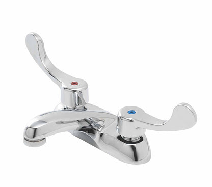 Gerber GC044541 Commercial 2H Centerset Lavatory Faucet w/ Wrist Blade Handles & Less Drain 0.5gpm Chrome - Chrome
