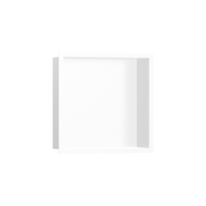 hansgrohe XtraStoris Individual Wall Niche Matte White with Design Frame 12"x 12"x 4"