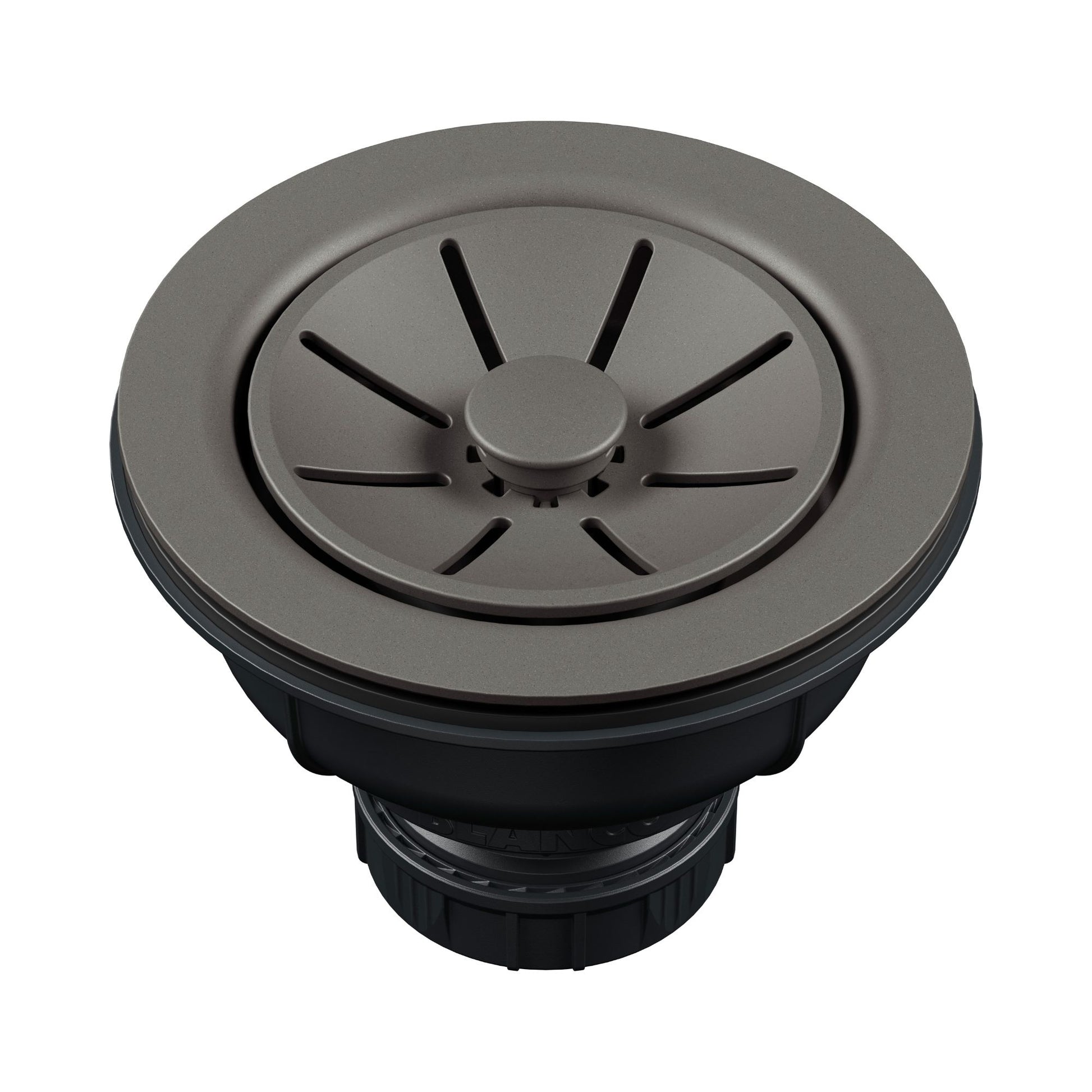 BLANCO Essential Silgranit Color-Matched 3.5" Basket Strainer with Turn-to-Close Design - Volcano Gray