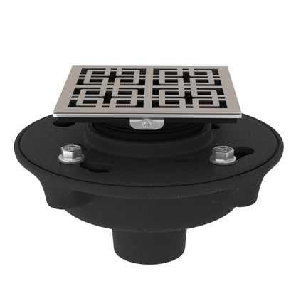 ROHL SDCI2-3142 Cast Iron 2" No Hub Drain Kit With 3142 Weave Decorative Cover