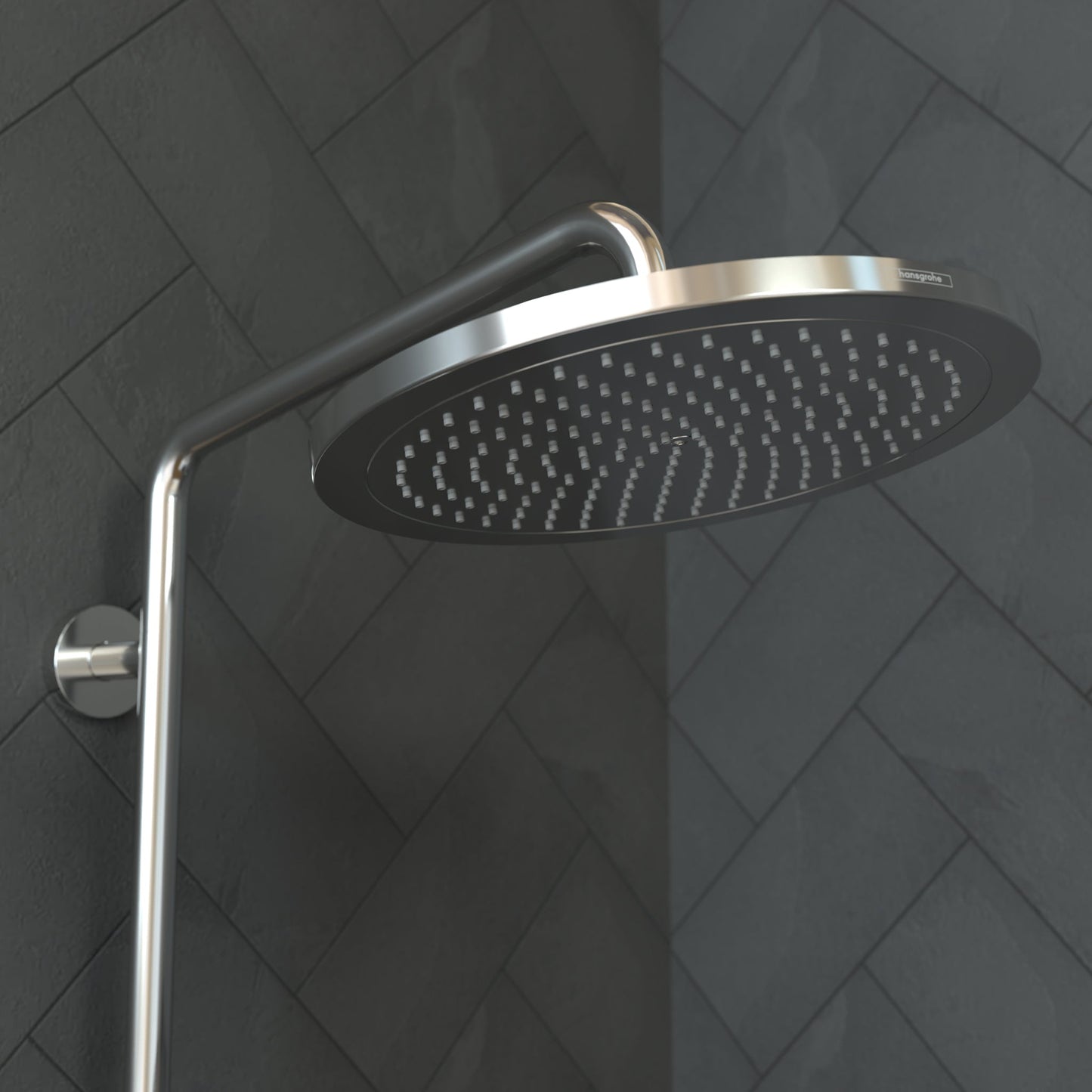 Hansgrohe 26217001 Croma 1.8 GPM Single Function Rain Shower Head with Quick Clean and Eco Right Technologies in Chrome