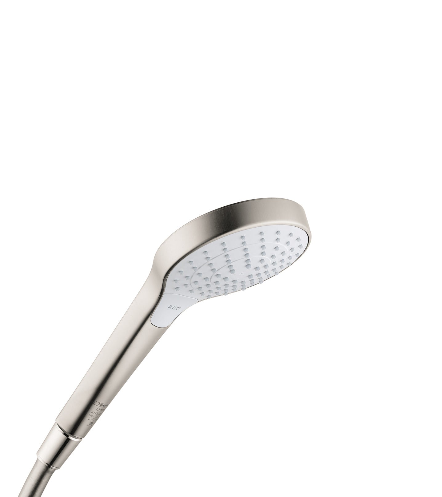 Hansgrohe 26803401 Croma Select S 2.5 GPM Vario-Function Handshower with Select and Quick Clean Technologies in Chrome/White