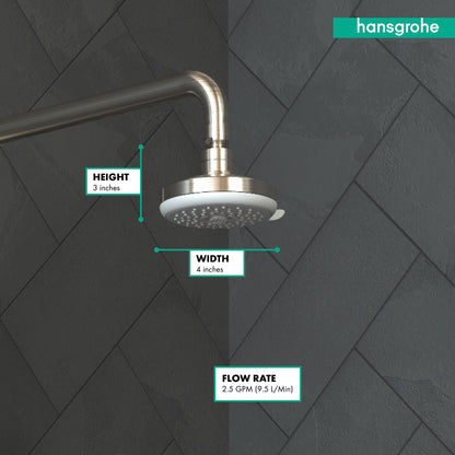 hansgrohe Croma 100 Showerhead E 3-Jet, 2.5 GPM