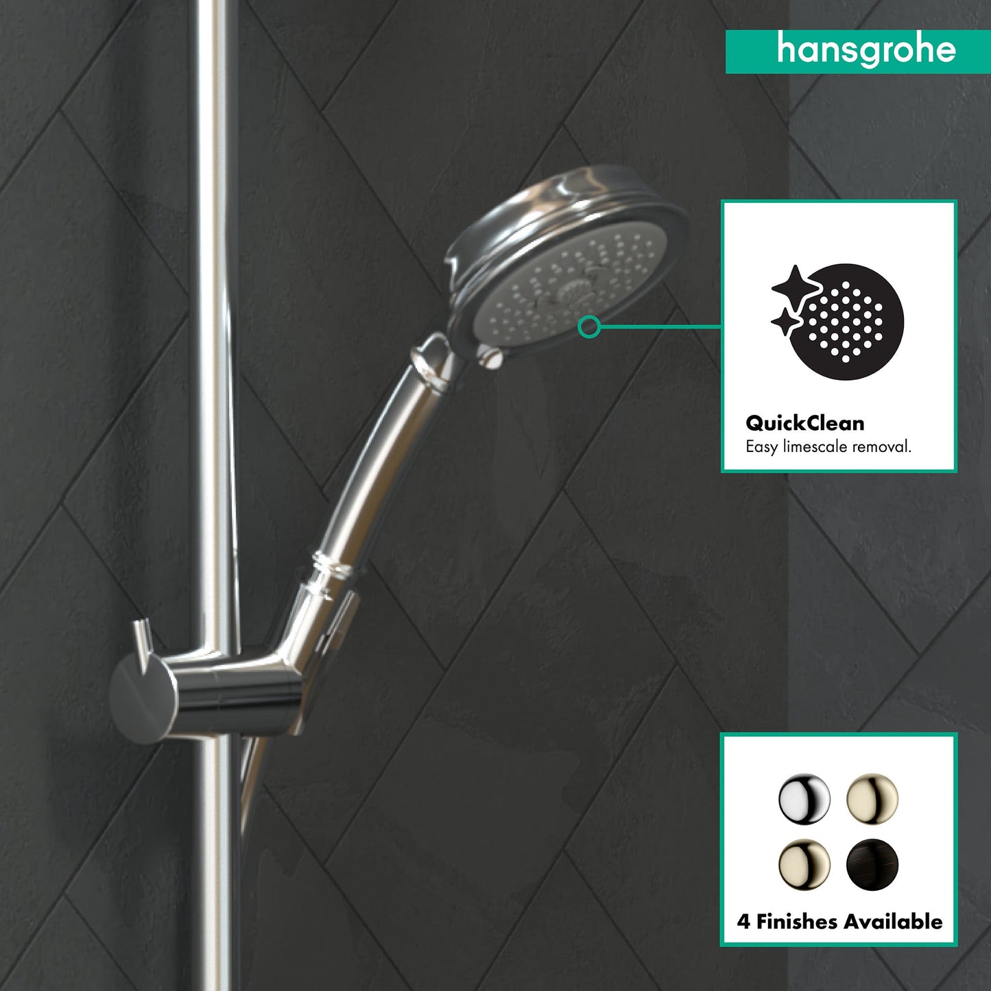hansgrohe Croma 100 Classic Handshower 3-Jet, 2.5 GPM