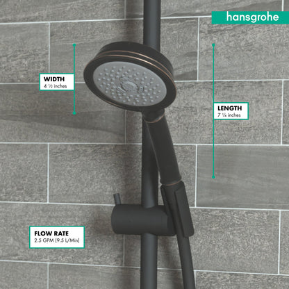 hansgrohe Croma 100 Classic Handshower 3-Jet, 2.5 GPM