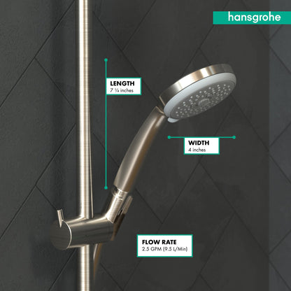 hansgrohe Croma 100 Handshower E 3-Jet, 2.5 GPM