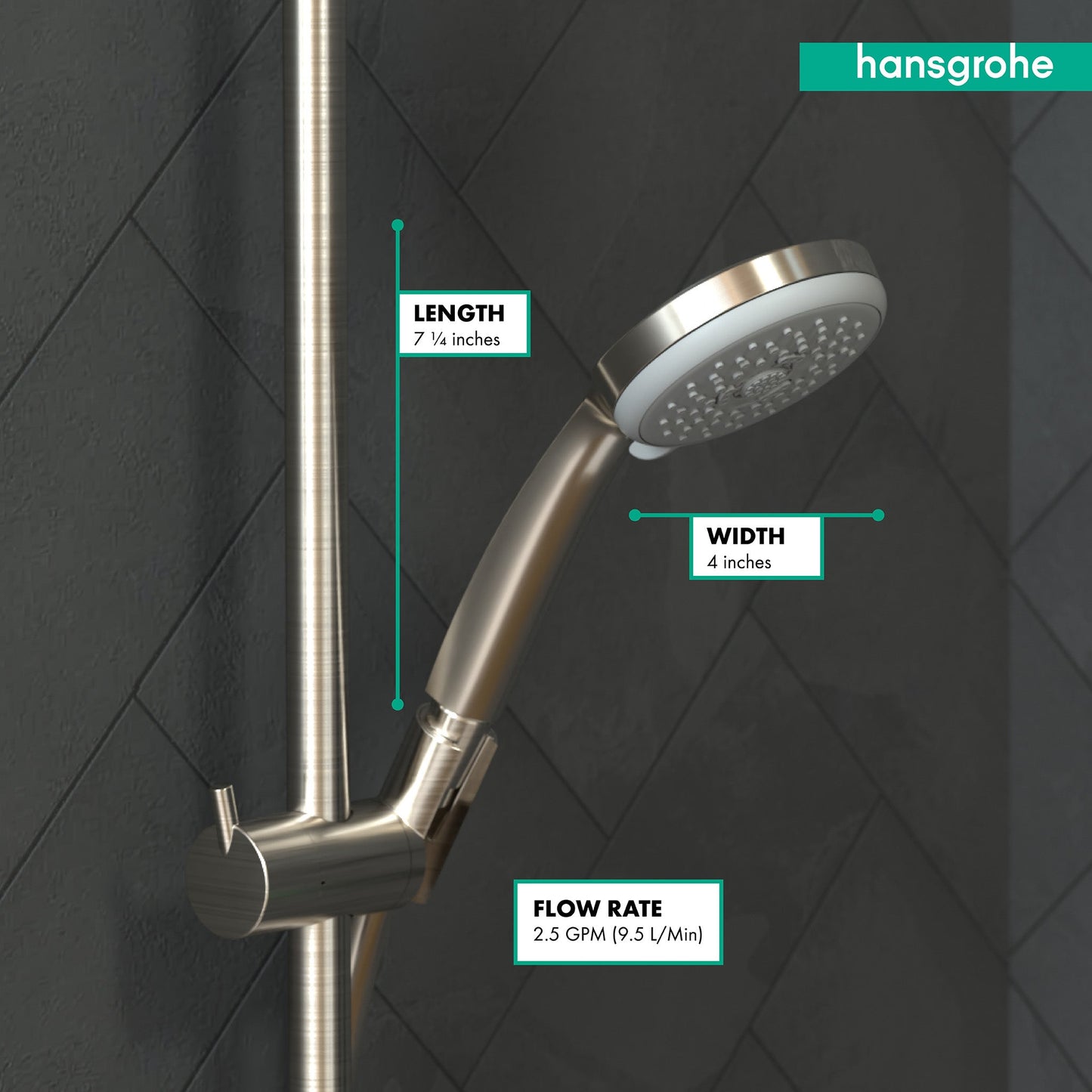 hansgrohe Croma 100 Handshower E 3-Jet, 2.5 GPM