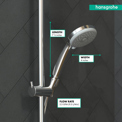 hansgrohe Croma 100 Handshower E 3-Jet, 2.5 GPM