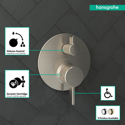 hansgrohe Ecostat Thermostatic Trim S with Volume Control