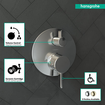 hansgrohe Ecostat Thermostatic Trim S with Volume Control