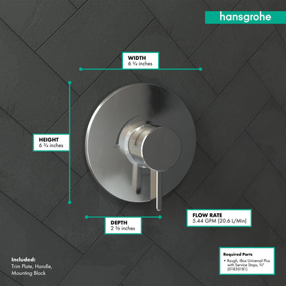 hansgrohe Ecostat Pressure Balance Trim S