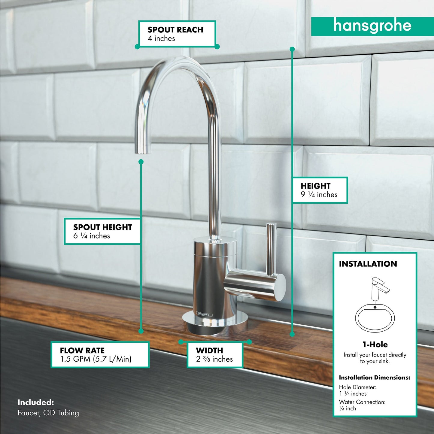 hansgrohe Talis S Beverage Faucet, 1.5 GPM