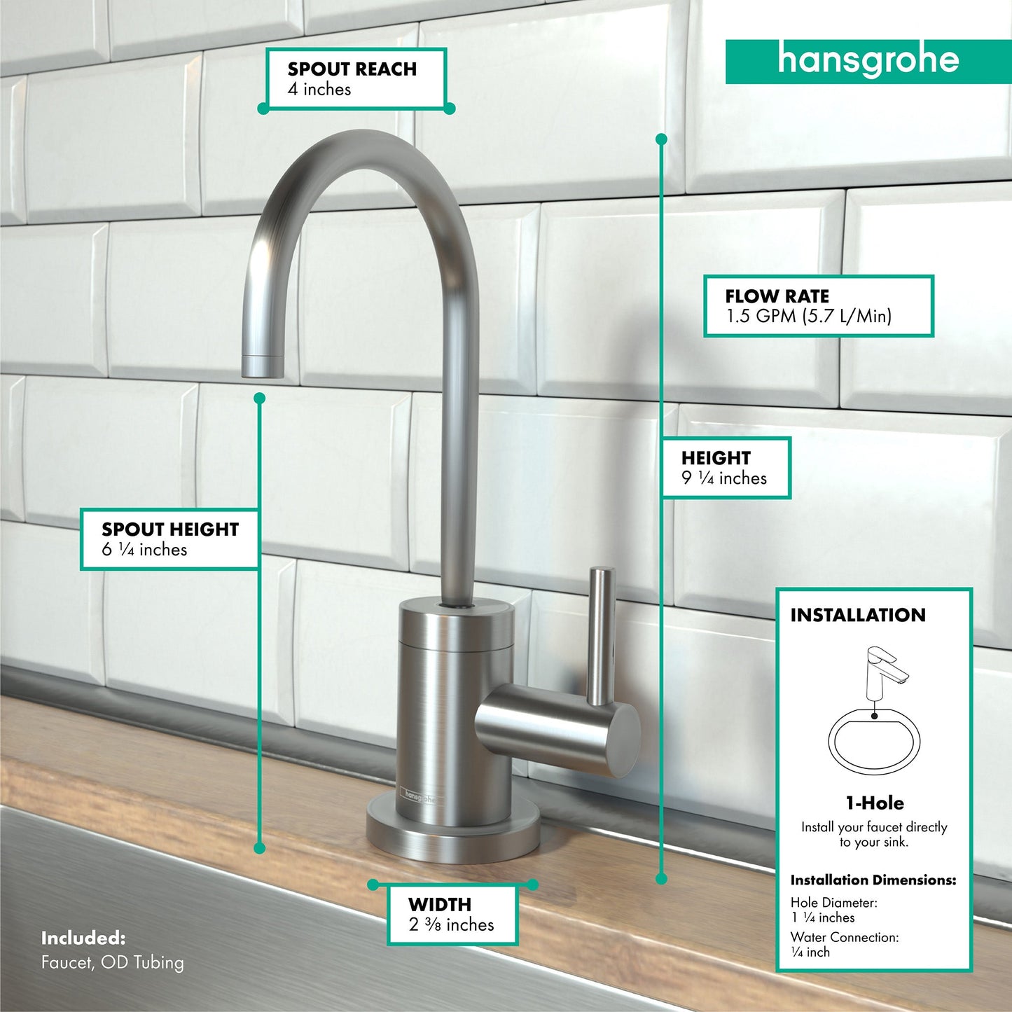 hansgrohe Talis S Beverage Faucet, 1.5 GPM
