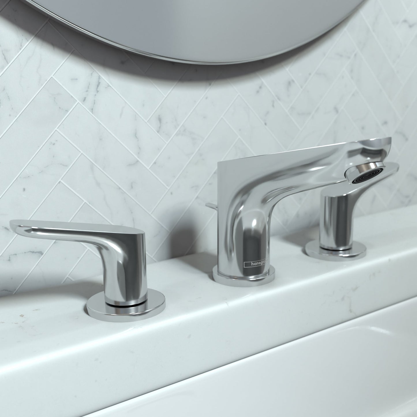 hansgrohe Focus Widespread Faucet 100 with Pop-Up Drain, 1.2 GPM