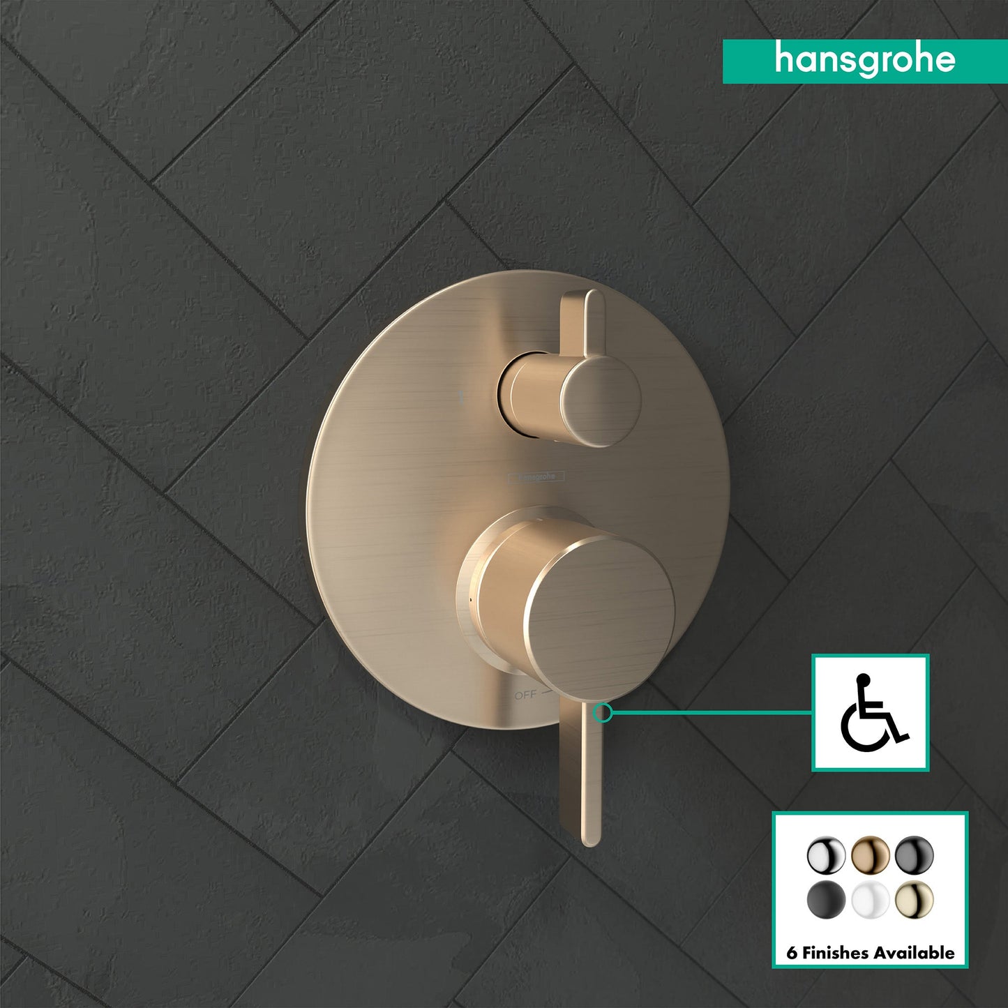 hansgrohe Ecostat Pressure Balance Trim S with Diverter