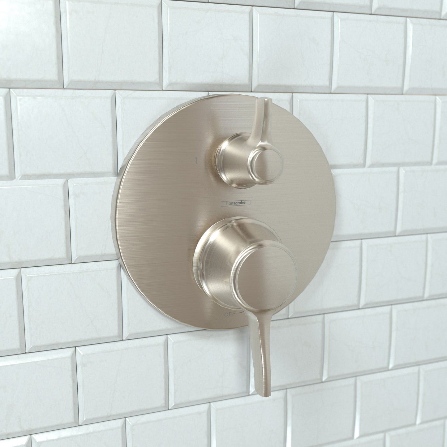 hansgrohe Ecostat Classic Pressure Balance Trim with Diverter, Round