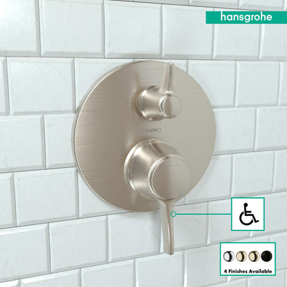 hansgrohe Ecostat Classic Pressure Balance Trim with Diverter, Round