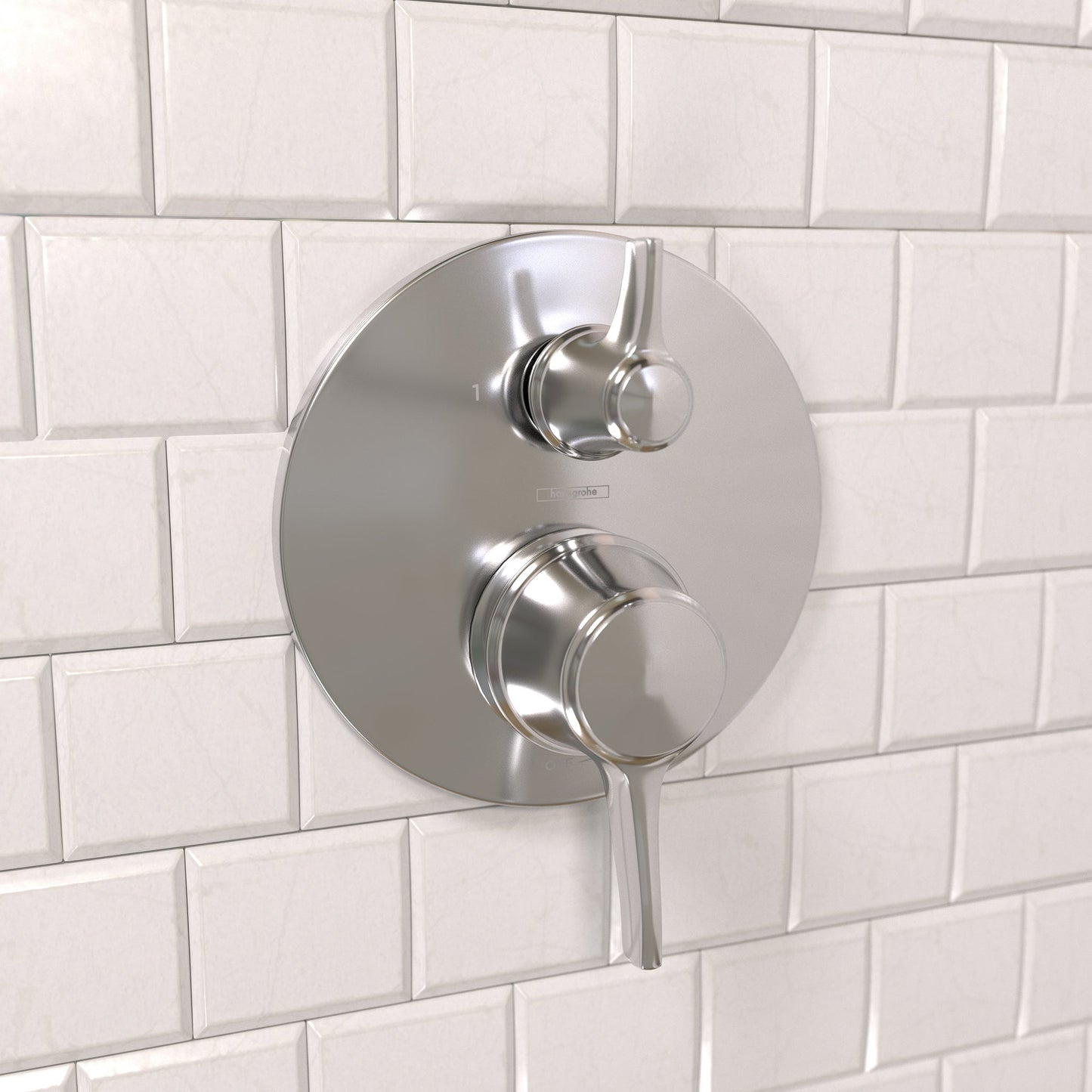 hansgrohe Ecostat Classic Pressure Balance Trim with Diverter, Round