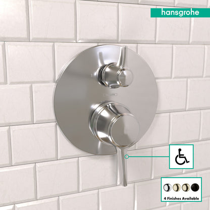 hansgrohe Ecostat Classic Pressure Balance Trim with Diverter, Round