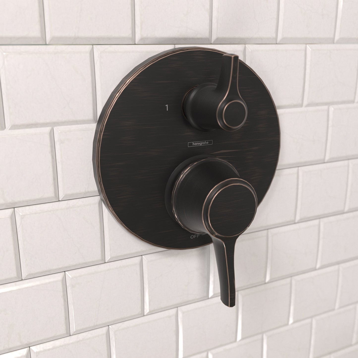 hansgrohe Ecostat Classic Pressure Balance Trim with Diverter, Round
