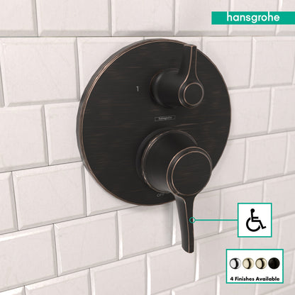 hansgrohe Ecostat Classic Pressure Balance Trim with Diverter, Round