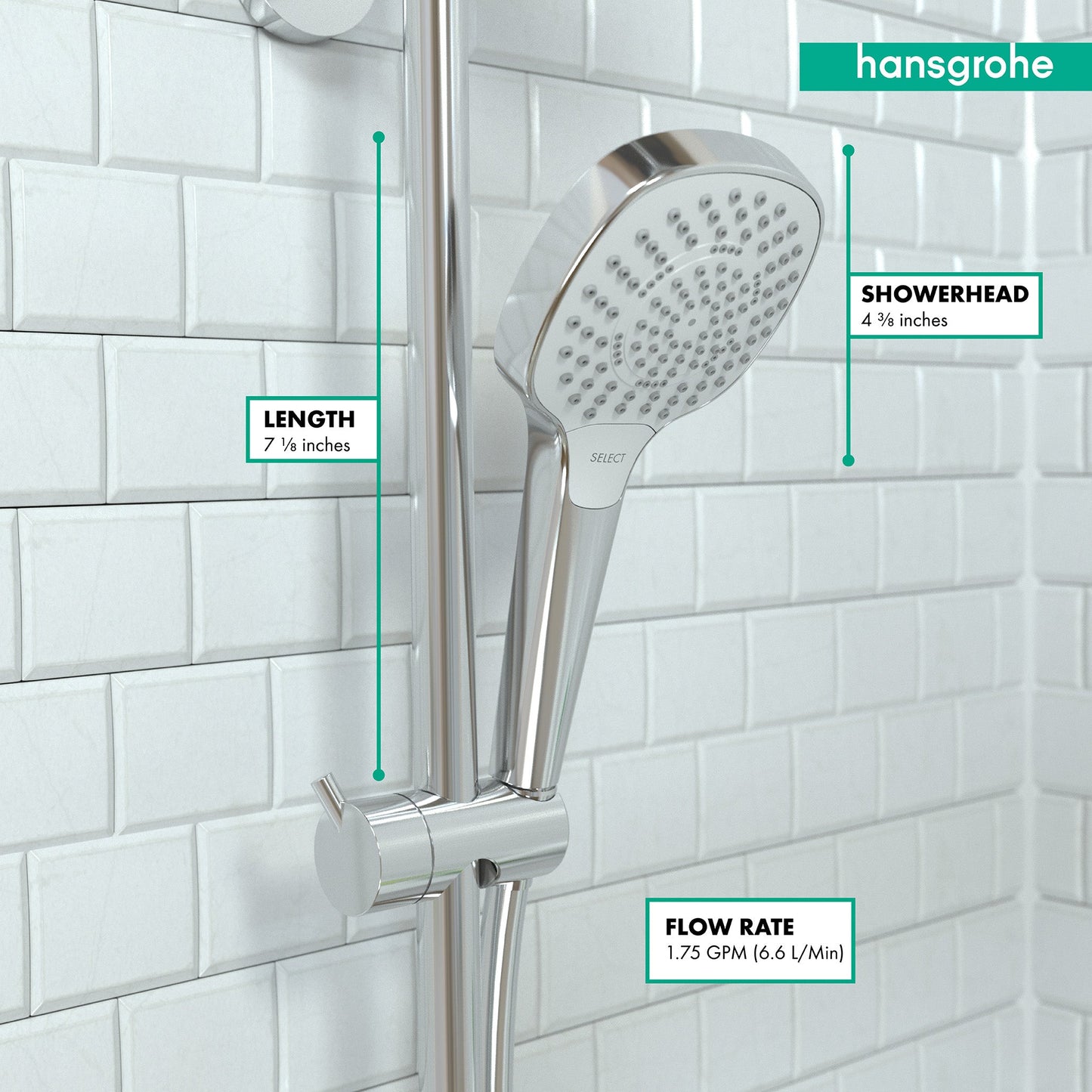 hansgrohe Croma Select E Handshower 110 3-Jet, 1.75 GPM