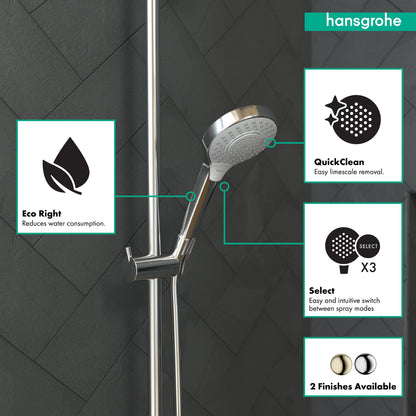 hansgrohe Croma Select S Handshower 110 3-Jet, 1.75 GPM