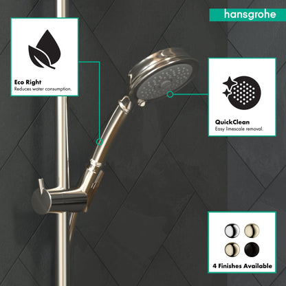 hansgrohe Croma 100 Classic Handshower 3-Jet, 1.8 GPM