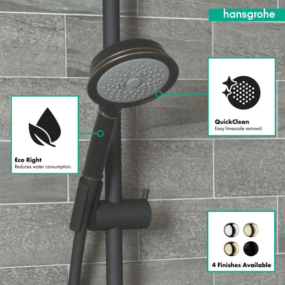 hansgrohe Croma 100 Classic Handshower 3-Jet, 1.8 GPM