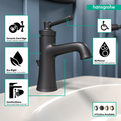 hansgrohe Joleena Single-Hole Faucet 100 with Pop-Up Drain, 1.2 GPM