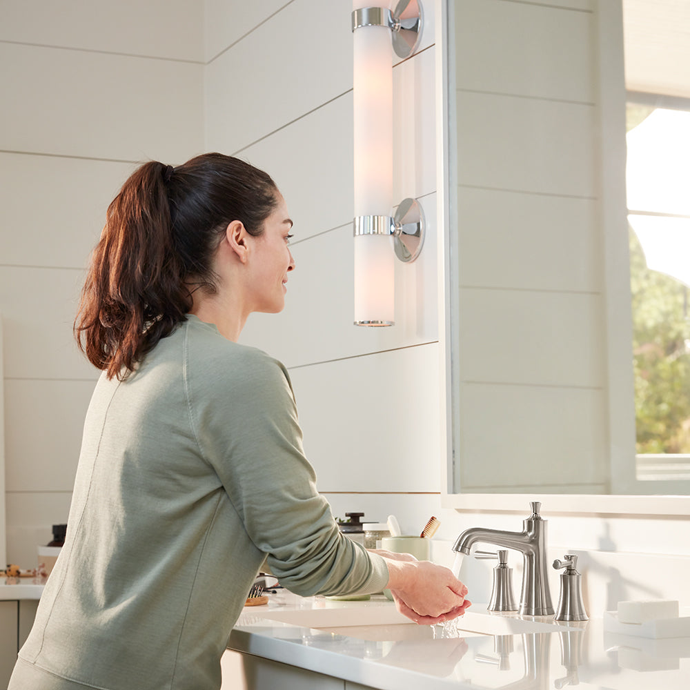 hansgrohe Joleena Widespread Faucet 100 with Pop-Up Drain, 1.2 GPM